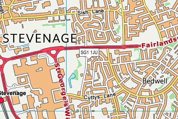 SG1 1JU map - OS VectorMap District (Ordnance Survey)