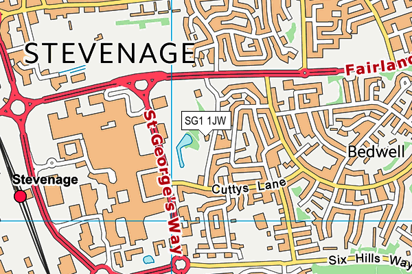 SG1 1JW map - OS VectorMap District (Ordnance Survey)
