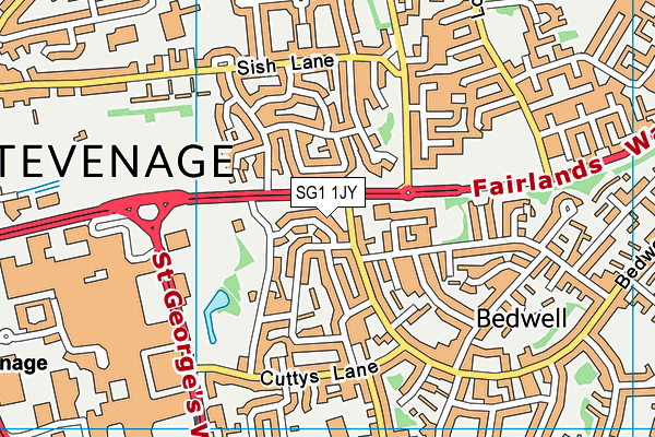 SG1 1JY map - OS VectorMap District (Ordnance Survey)