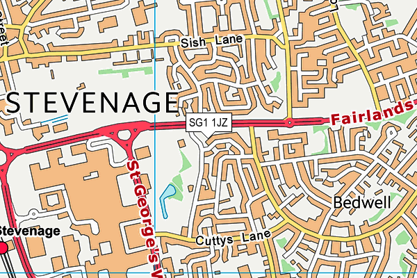 SG1 1JZ map - OS VectorMap District (Ordnance Survey)