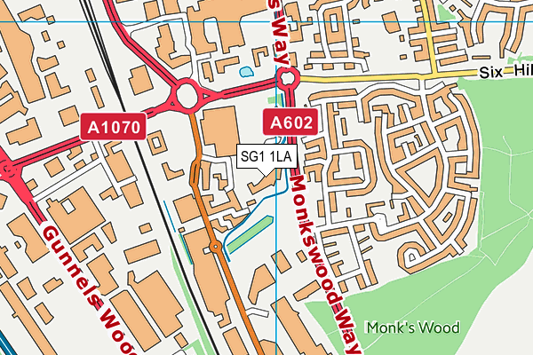 North Hertfordshire College map (SG1 1LA) - OS VectorMap District (Ordnance Survey)