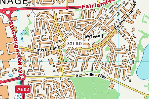 SG1 1LD map - OS VectorMap District (Ordnance Survey)