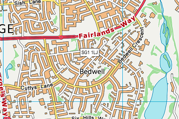 SG1 1LJ map - OS VectorMap District (Ordnance Survey)