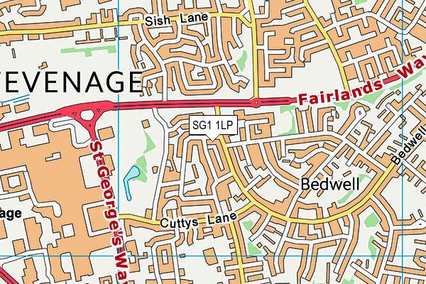 SG1 1LP map - OS VectorMap District (Ordnance Survey)