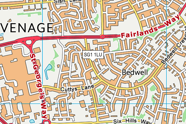 SG1 1LU map - OS VectorMap District (Ordnance Survey)