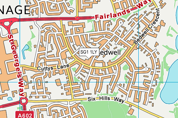 SG1 1LY map - OS VectorMap District (Ordnance Survey)