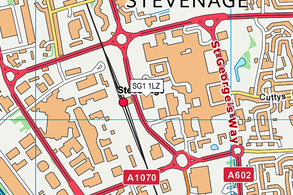 Stevenage Arts & Leisure Centre map (SG1 1LZ) - OS VectorMap District (Ordnance Survey)