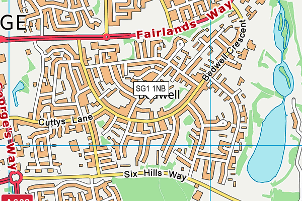 SG1 1NB map - OS VectorMap District (Ordnance Survey)