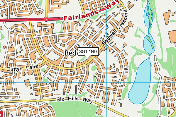 SG1 1ND map - OS VectorMap District (Ordnance Survey)