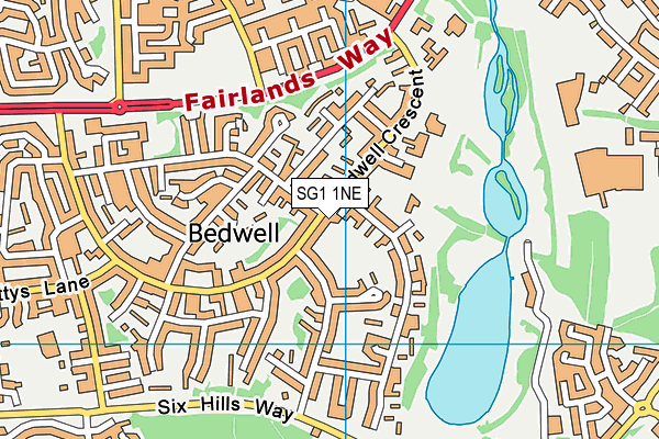 SG1 1NE map - OS VectorMap District (Ordnance Survey)