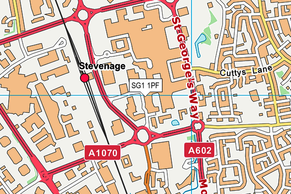 SG1 1PF map - OS VectorMap District (Ordnance Survey)