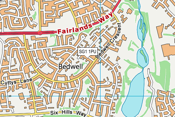SG1 1PU map - OS VectorMap District (Ordnance Survey)