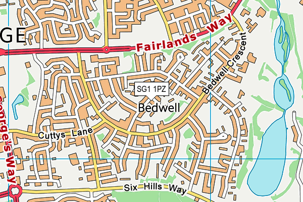 SG1 1PZ map - OS VectorMap District (Ordnance Survey)