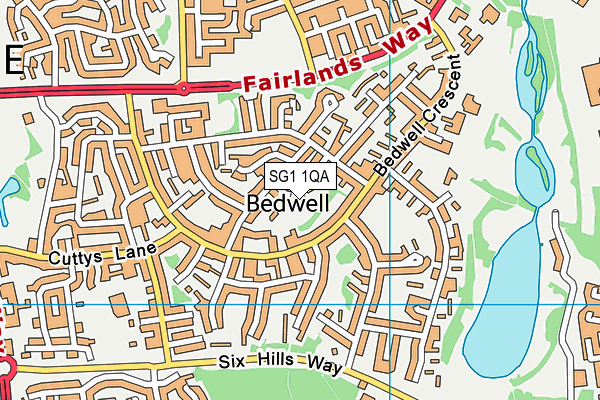 SG1 1QA map - OS VectorMap District (Ordnance Survey)