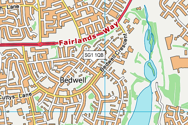 SG1 1QB map - OS VectorMap District (Ordnance Survey)