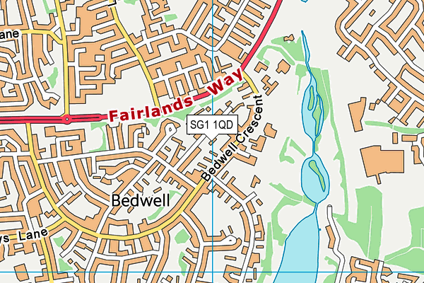 SG1 1QD map - OS VectorMap District (Ordnance Survey)