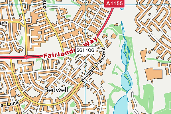 SG1 1QG map - OS VectorMap District (Ordnance Survey)