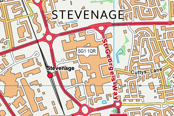 SG1 1QR map - OS VectorMap District (Ordnance Survey)