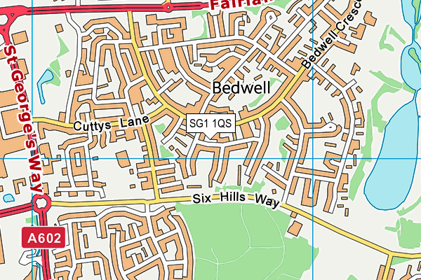 SG1 1QS map - OS VectorMap District (Ordnance Survey)