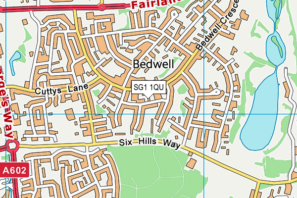 SG1 1QU map - OS VectorMap District (Ordnance Survey)