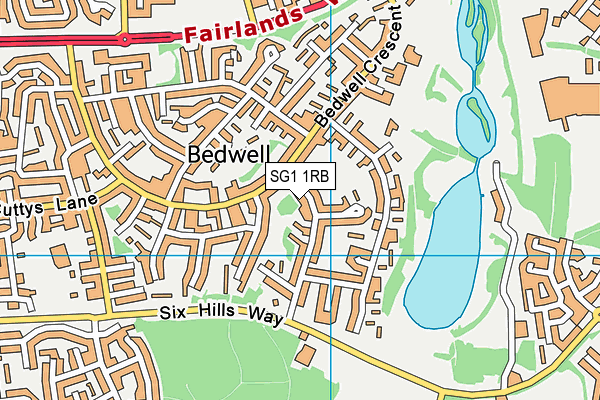 SG1 1RB map - OS VectorMap District (Ordnance Survey)