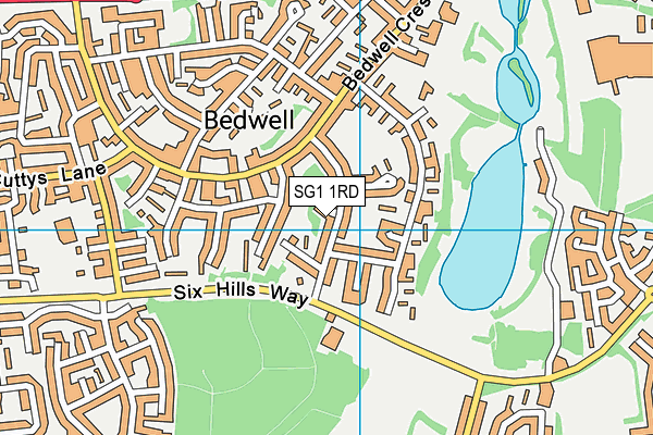 SG1 1RD map - OS VectorMap District (Ordnance Survey)