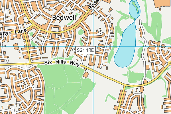 SG1 1RE map - OS VectorMap District (Ordnance Survey)