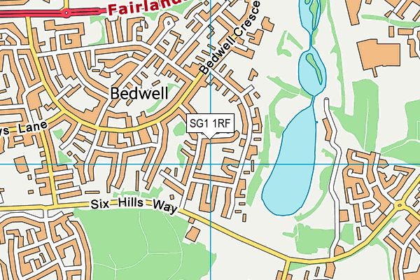 SG1 1RF map - OS VectorMap District (Ordnance Survey)