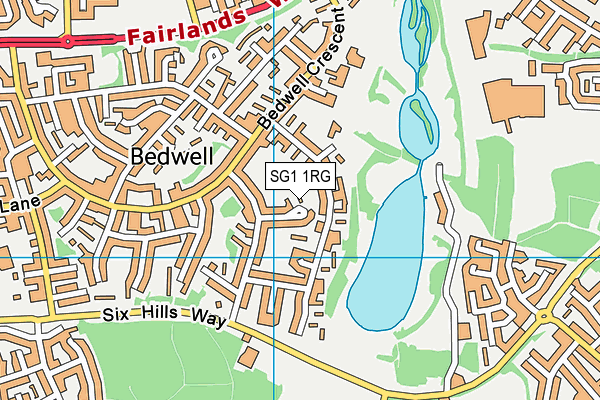 SG1 1RG map - OS VectorMap District (Ordnance Survey)