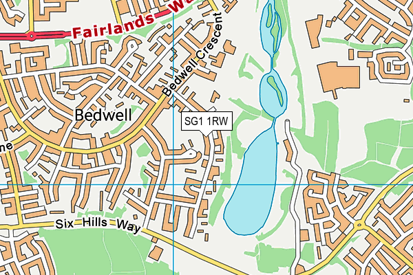 SG1 1RW map - OS VectorMap District (Ordnance Survey)