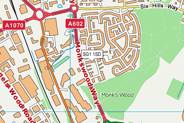 SG1 1SD map - OS VectorMap District (Ordnance Survey)