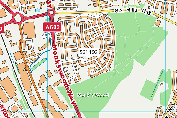 SG1 1SG map - OS VectorMap District (Ordnance Survey)