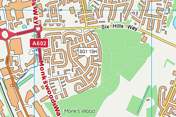 SG1 1SH map - OS VectorMap District (Ordnance Survey)