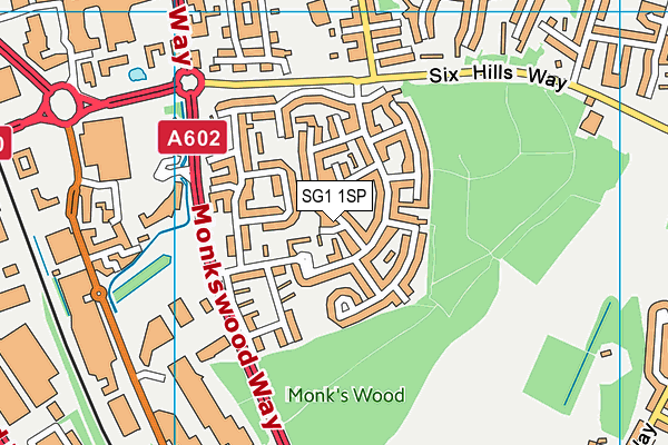 SG1 1SP map - OS VectorMap District (Ordnance Survey)