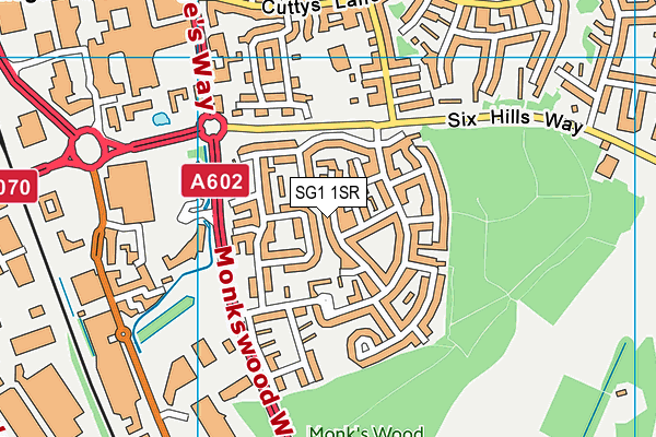 SG1 1SR map - OS VectorMap District (Ordnance Survey)