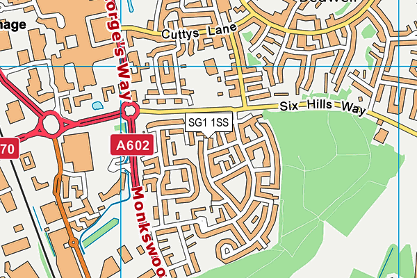 SG1 1SS map - OS VectorMap District (Ordnance Survey)