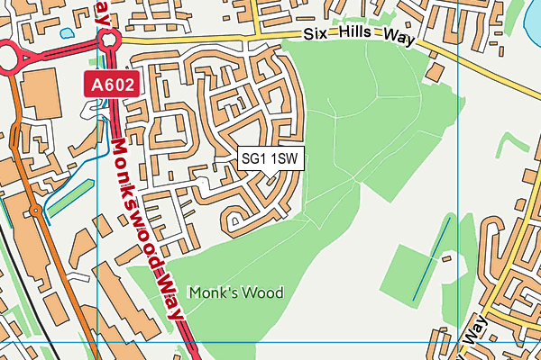 SG1 1SW map - OS VectorMap District (Ordnance Survey)