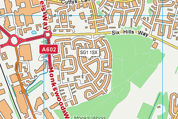 SG1 1SX map - OS VectorMap District (Ordnance Survey)