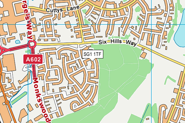 SG1 1TF map - OS VectorMap District (Ordnance Survey)