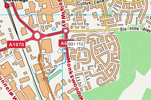 SG1 1TU map - OS VectorMap District (Ordnance Survey)