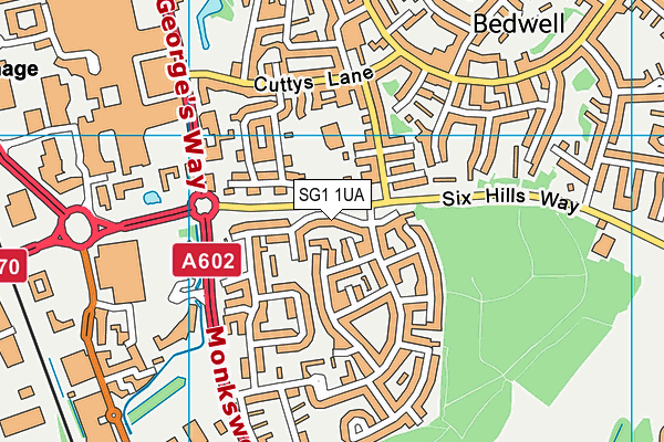 SG1 1UA map - OS VectorMap District (Ordnance Survey)