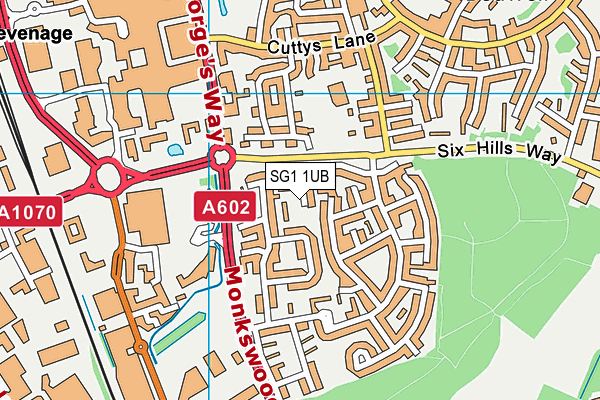 SG1 1UB map - OS VectorMap District (Ordnance Survey)