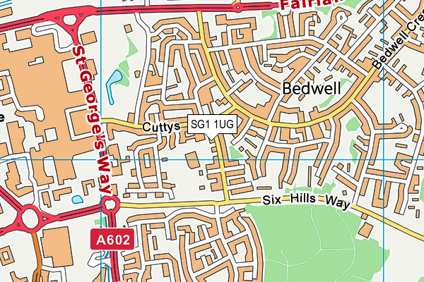 SG1 1UG map - OS VectorMap District (Ordnance Survey)