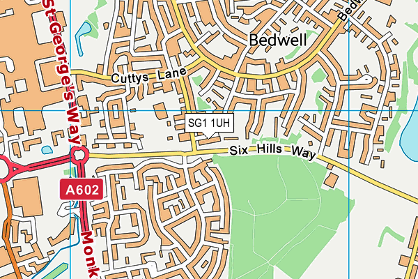 SG1 1UH map - OS VectorMap District (Ordnance Survey)
