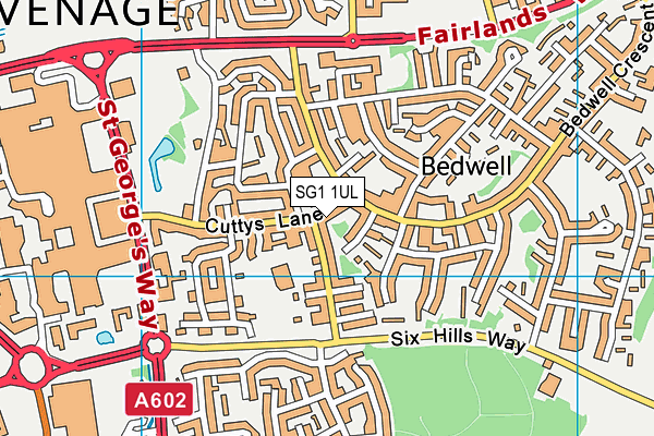 SG1 1UL map - OS VectorMap District (Ordnance Survey)