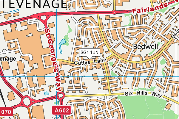 SG1 1UN map - OS VectorMap District (Ordnance Survey)