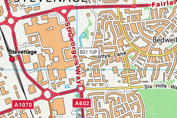 SG1 1UP map - OS VectorMap District (Ordnance Survey)