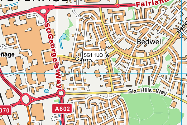 SG1 1UQ map - OS VectorMap District (Ordnance Survey)