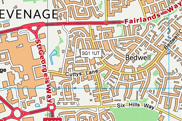 SG1 1UT map - OS VectorMap District (Ordnance Survey)