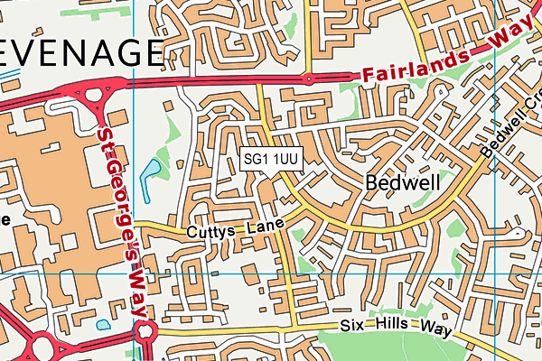 SG1 1UU map - OS VectorMap District (Ordnance Survey)